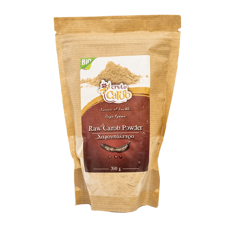 Organic Raw Carob Flour 300g Creta Carob Pluhur Karobi Bio 200g – Alternativë Natyrale pa Kafeinë - Image 1